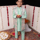 Boys' Mint Green Flap Kurta Pyjama Set