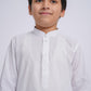 Boy's' White Pure Cotton Kurta, Pyjama & Dupatta Set