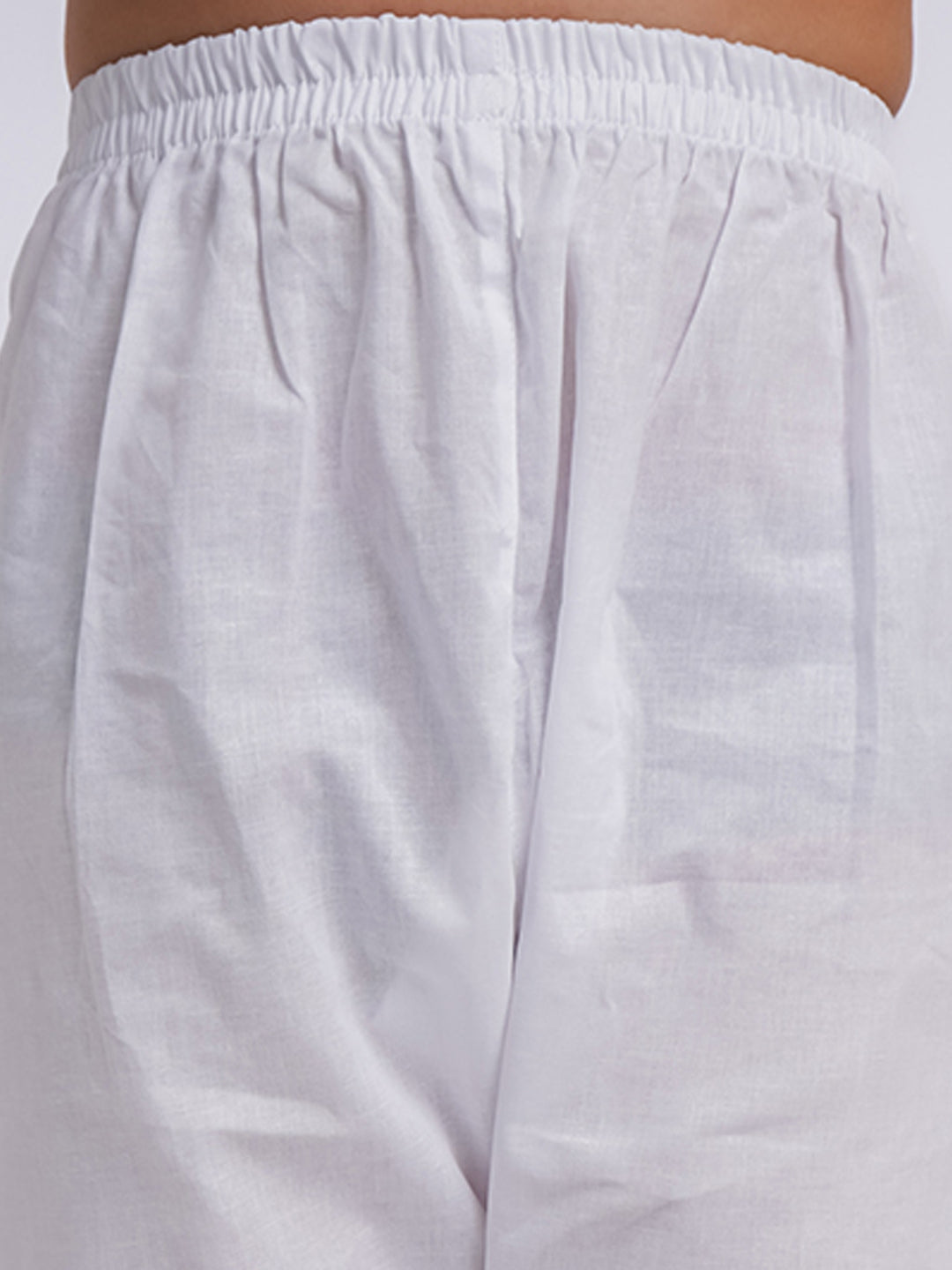 Boy's' White Pure Cotton Kurta, Pyjama & Dupatta Set