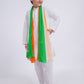 Boy's' White Pure Cotton Kurta, Pyjama & Dupatta Set