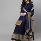 Women Blue Ethnic Motifs Printed Kurta with Palazzos & Dupatta