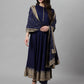 Women Blue Ethnic Motifs Printed Kurta with Palazzos & Dupatta