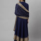 Women Blue Ethnic Motifs Printed Kurta with Palazzos & Dupatta