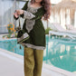 Olive Green Velvet Embroidered Kurta Pant Set with Potli Bag Festive & Wedding Wear for Women