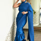 Lavanya The Label Blue Satin Fusion Saree