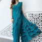 Lavanya The Label Blue Solid Ready to Wear Saree