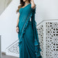 Lavanya The Label Blue Solid Ready to Wear Saree