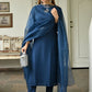 Floral Embroidered Kurta with Trousers & Dupatta