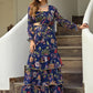 Floral Printed Gotta Patti Ready To Wear Saree