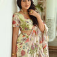 Green & Maroon Floral Ready to Wear Saree