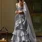 Lavanya The Label Grey Organza Saree