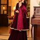 Lavanya The Label Magenta Velvet Sharara Set