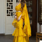Lavanya The Label Mustard & Gold-Toned Sequinned Organza Ready to Wear Saree