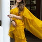 Lavanya The Label Mustard & Gold-Toned Sequinned Organza Ready to Wear Saree