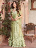 Silk Blend Ruffle Saree