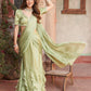 Silk Blend Ruffle Saree