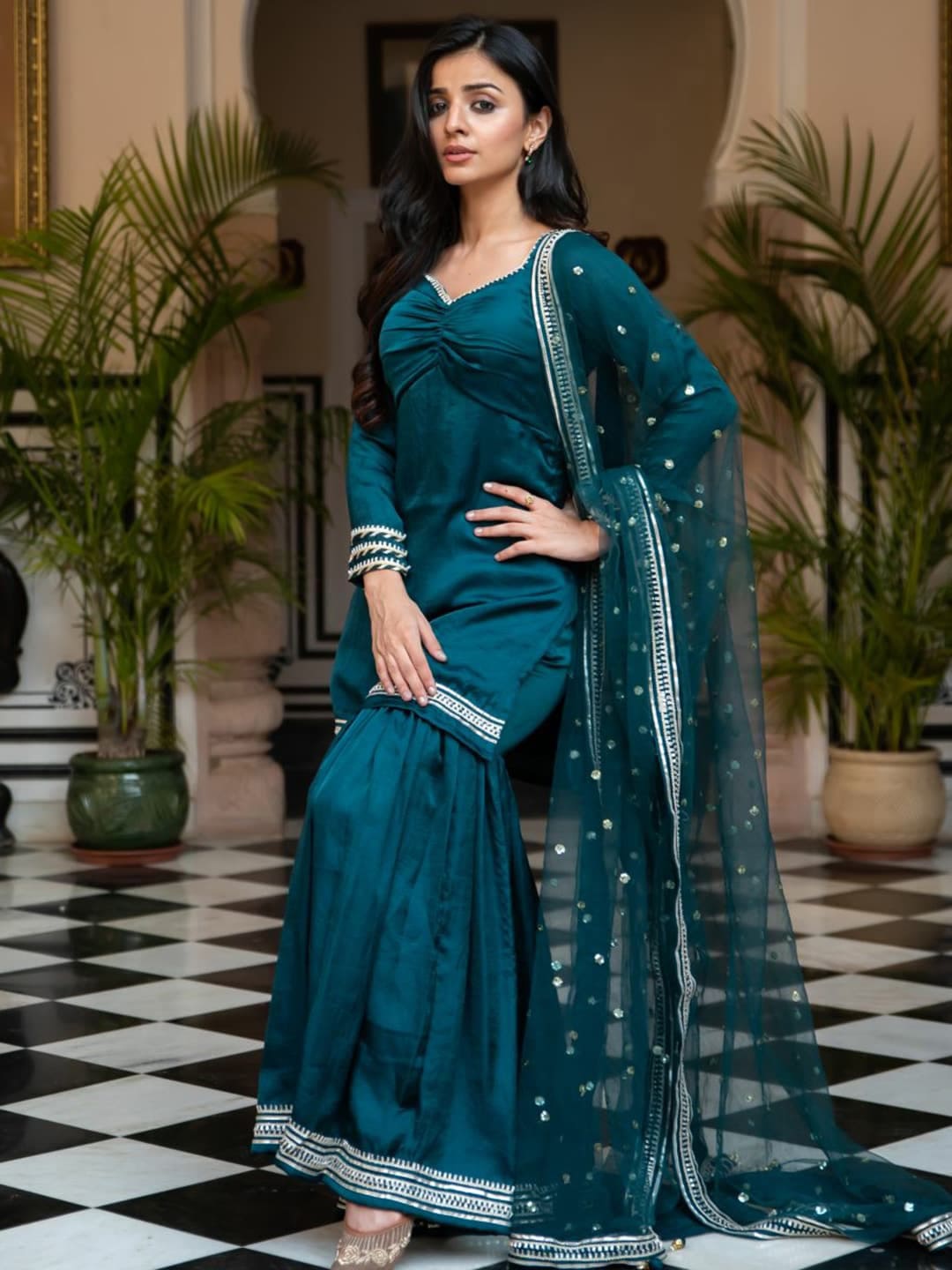 Sweetheart Kurta with Sharara & Dupatta