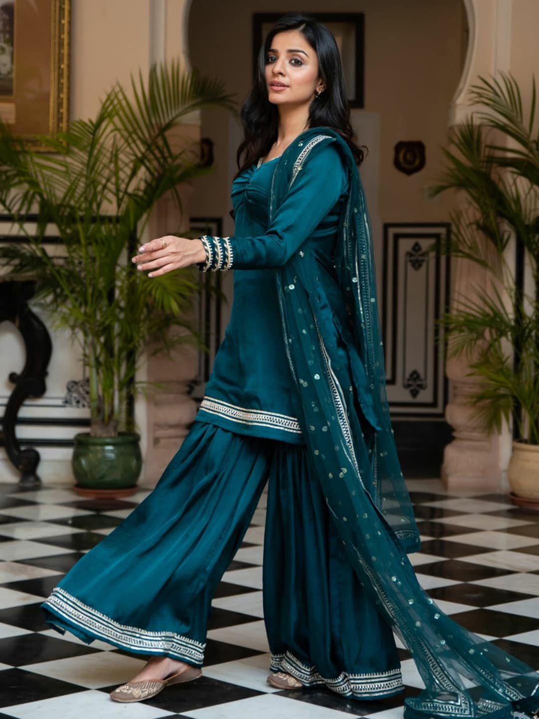 Sweetheart Kurta with Sharara & Dupatta