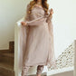 Women Beige Kurta with Churidar & With Dupatta