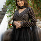 Women Black & Gold-Toned Ready to Wear Lehenga & Blouse With Dupatta