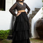 Women Black & Gold-Toned Ready to Wear Lehenga & Blouse With Dupatta