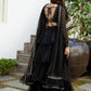 Women Black & Gold-Toned Ready to Wear Lehenga & Blouse With Dupatta