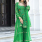 Women Green Ethnic Motifs Printed Kurta with Sharara & With Dupatta