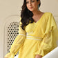 Lavanya The Label Yellow Solid Ruffles Saree