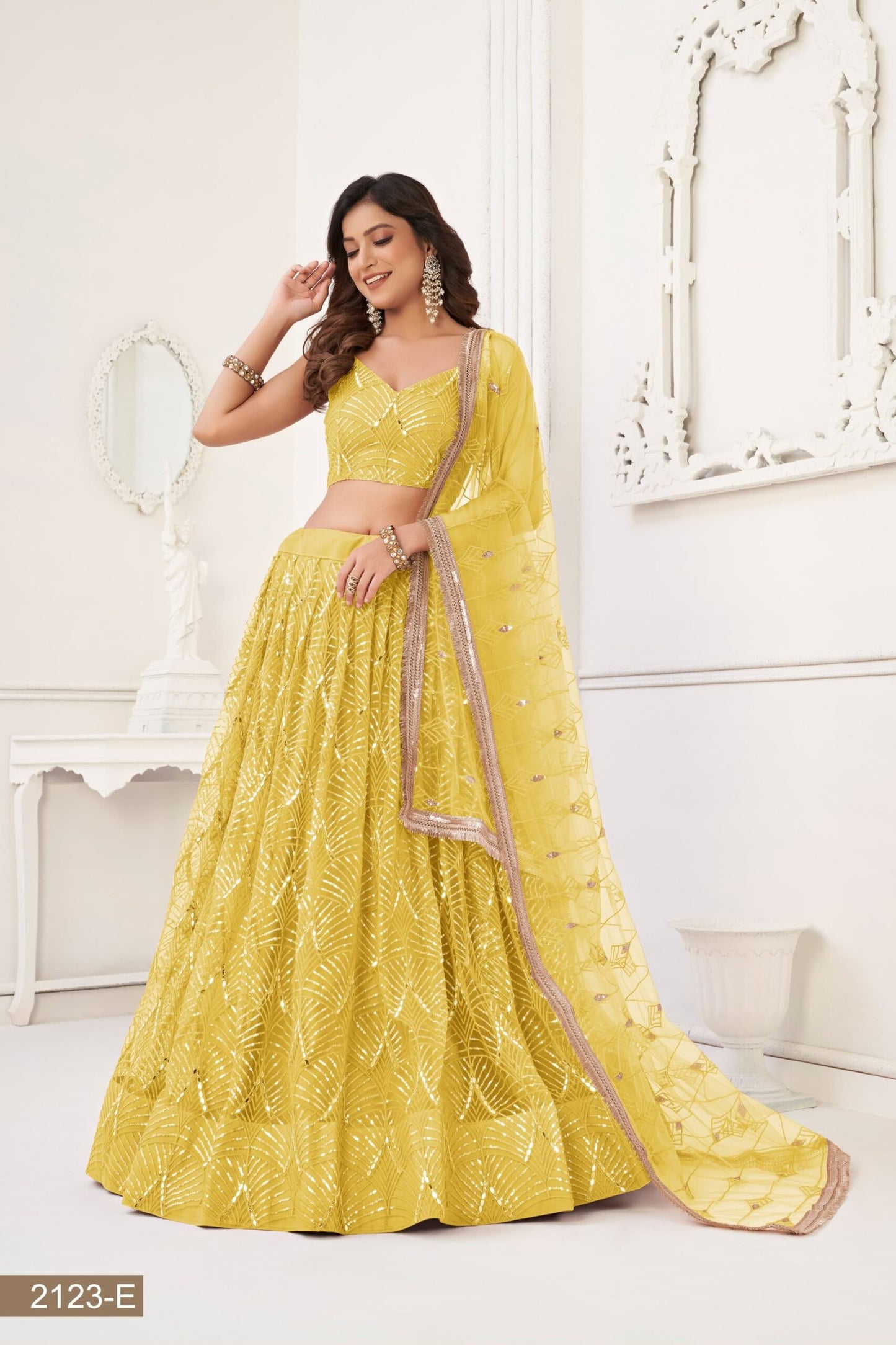 Butterfly Yellow Lehenga Choli