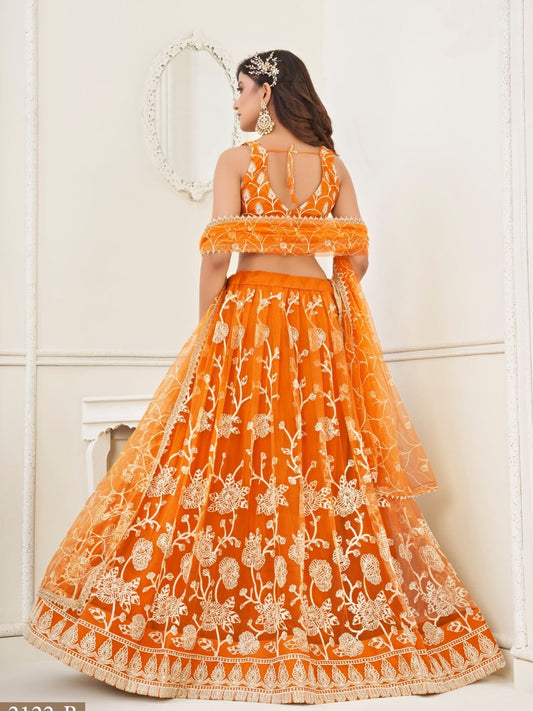Butterfly Orange Lehenga Choli