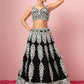 Captivating Black Thread Work Georgette Reception Wear Lehenga Choli