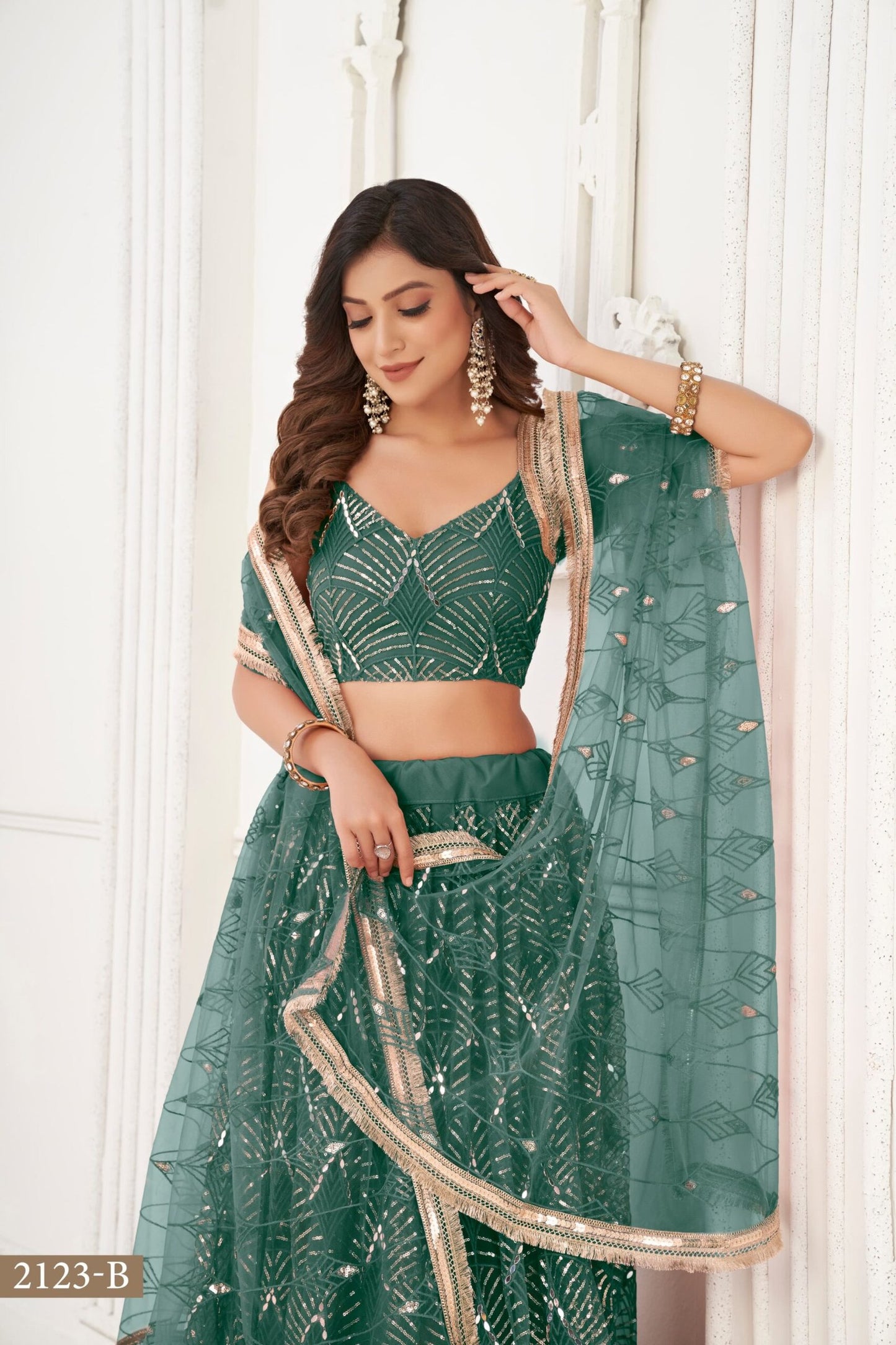 Butterfly Dark Green Lehenga Choli