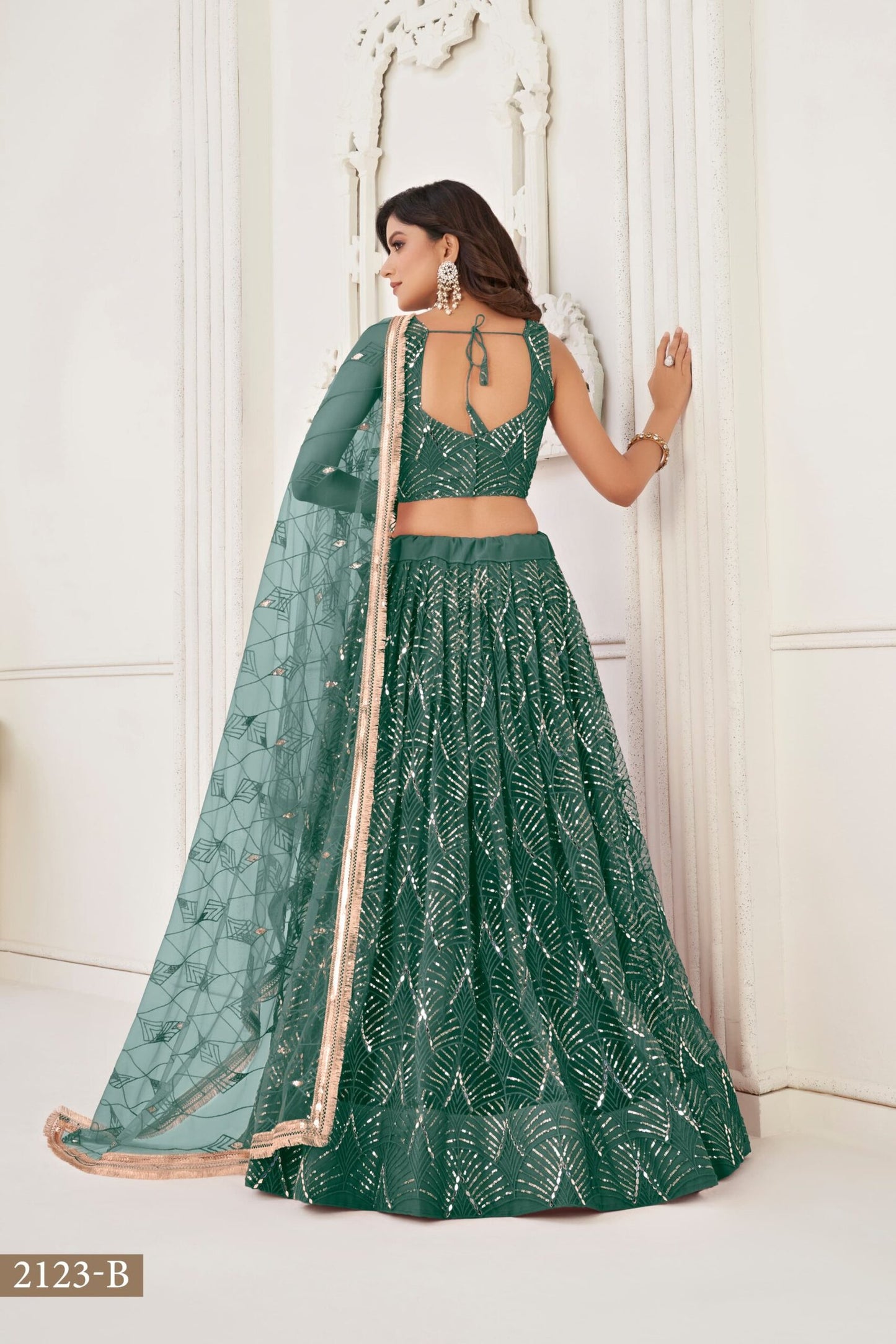 Butterfly Dark Green Lehenga Choli