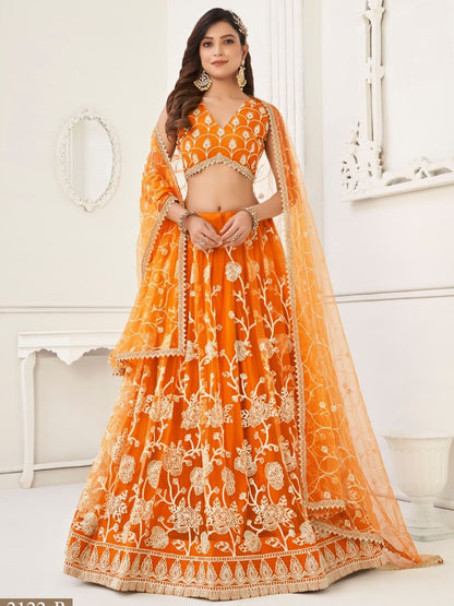 Butterfly Orange Lehenga Choli