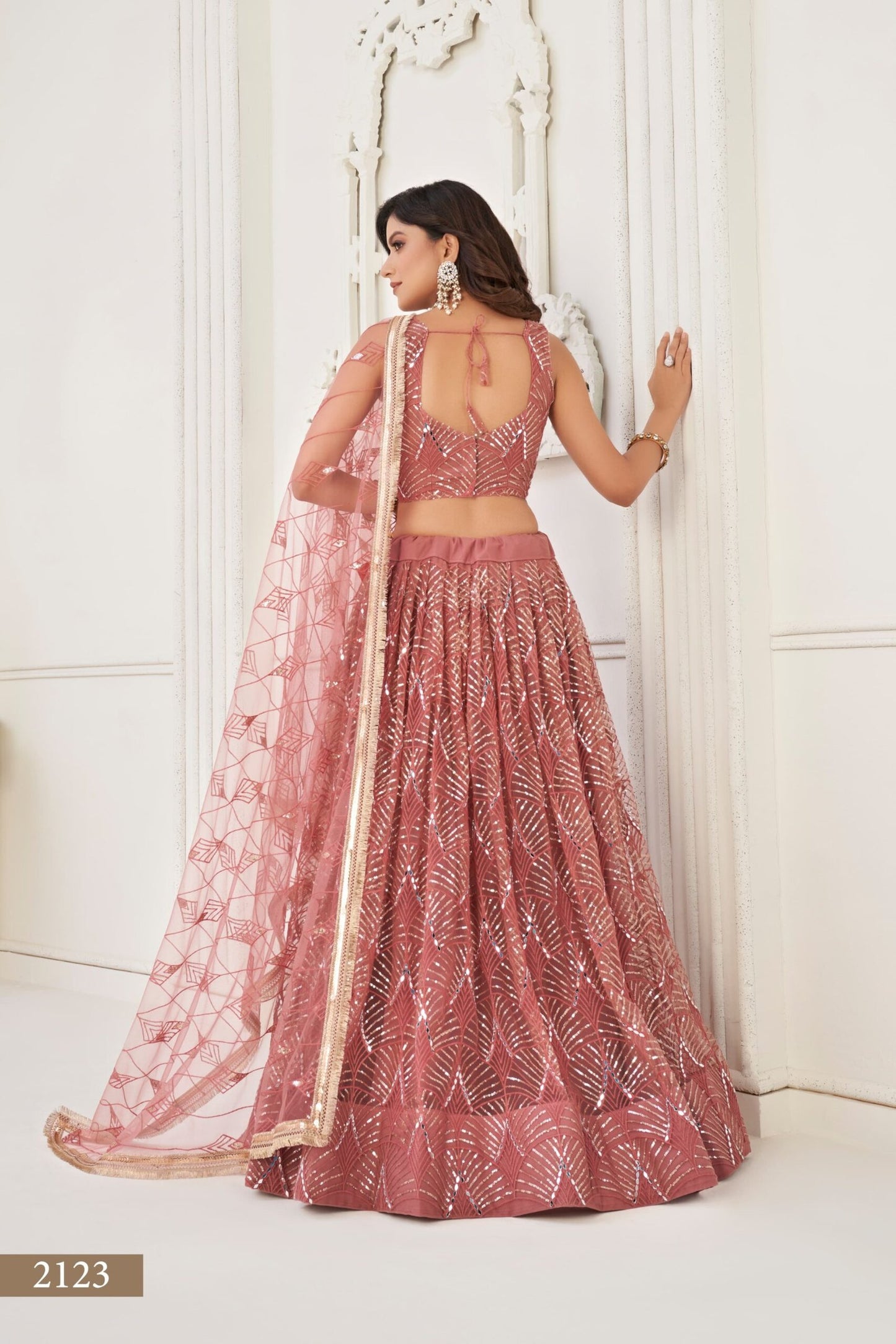 Butterfly Peach Lehenga Choli