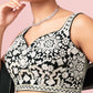 Captivating Black Thread Work Georgette Reception Wear Lehenga Choli