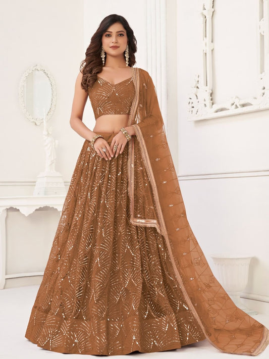 Butterfly Brown Lehenga Choli