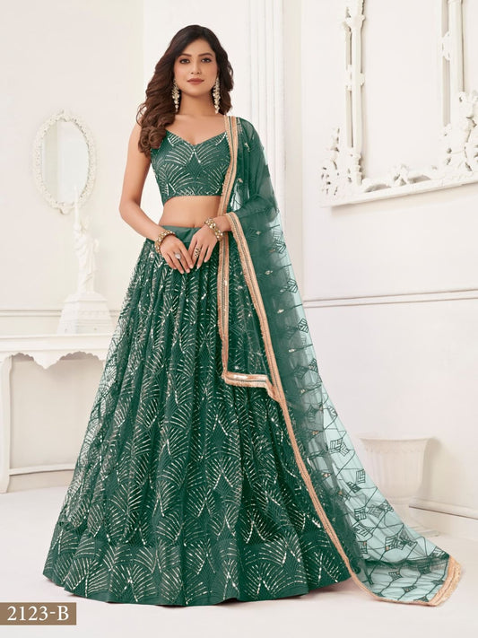 Butterfly Dark Green Lehenga Choli