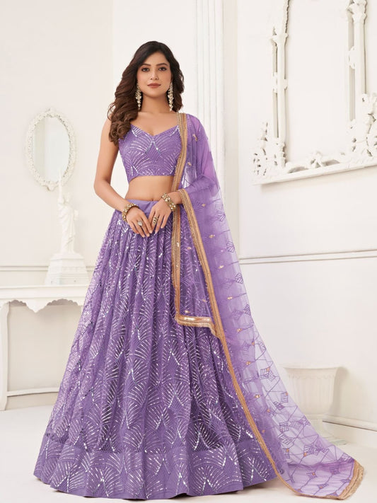 Butterfly Lavender Lehenga Choli