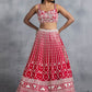 Awesome Red Thread Embroidered Georgette Wedding Lehenga Choli