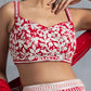 Awesome Red Thread Embroidered Georgette Wedding Lehenga Choli