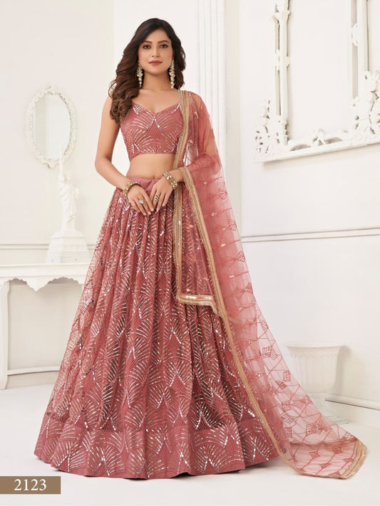Butterfly Peach Lehenga Choli