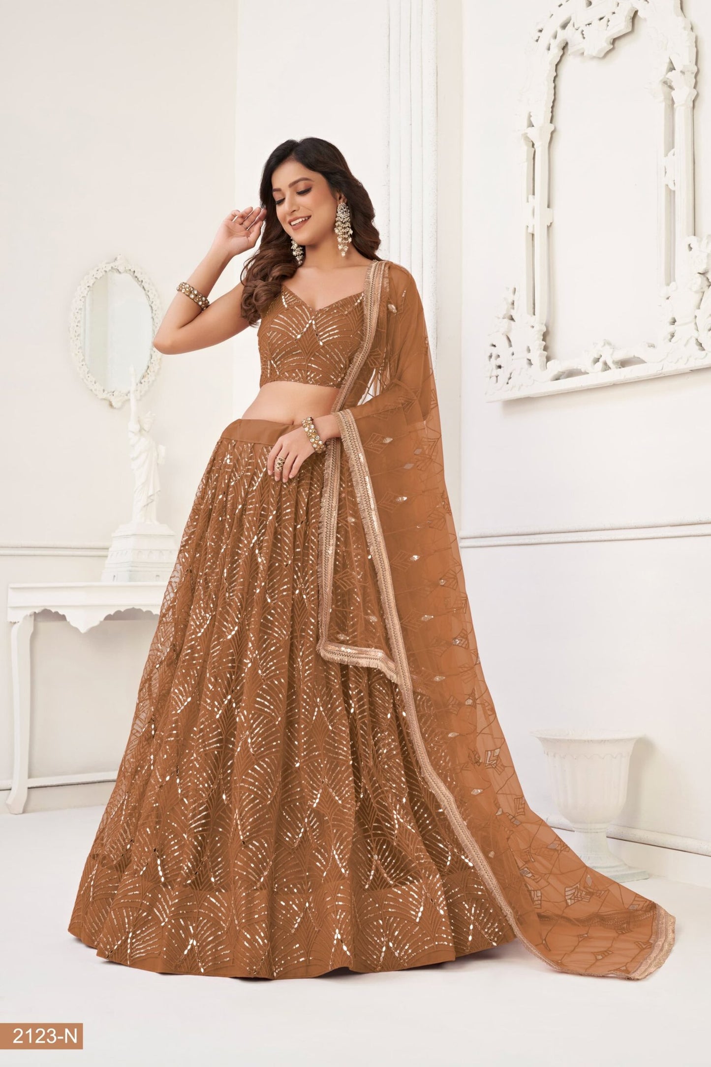 Butterfly Brown Lehenga Choli