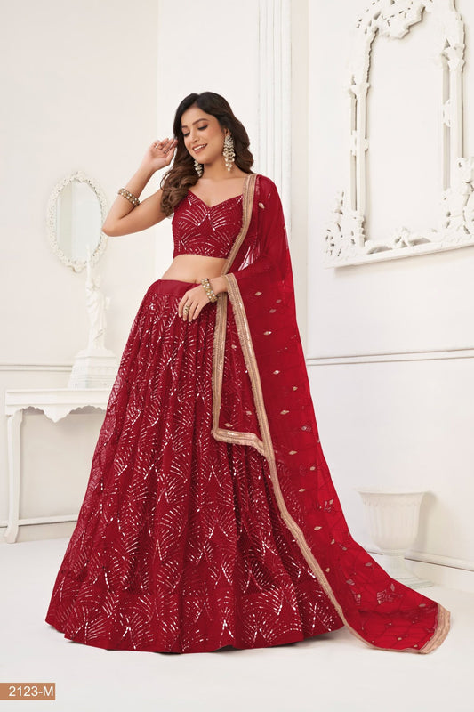 Butterfly Maroon Lehenga Choli