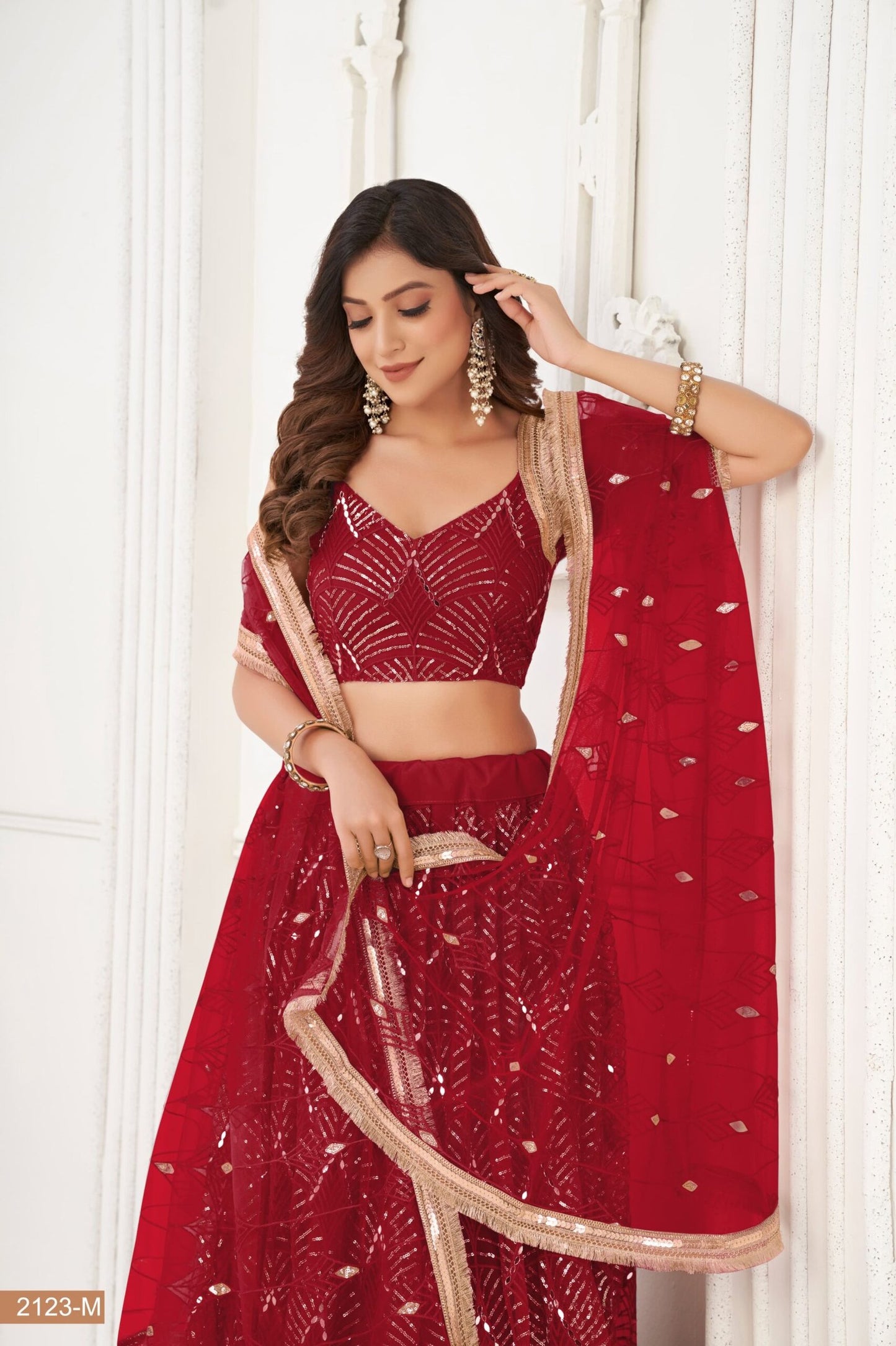 Butterfly Maroon Lehenga Choli