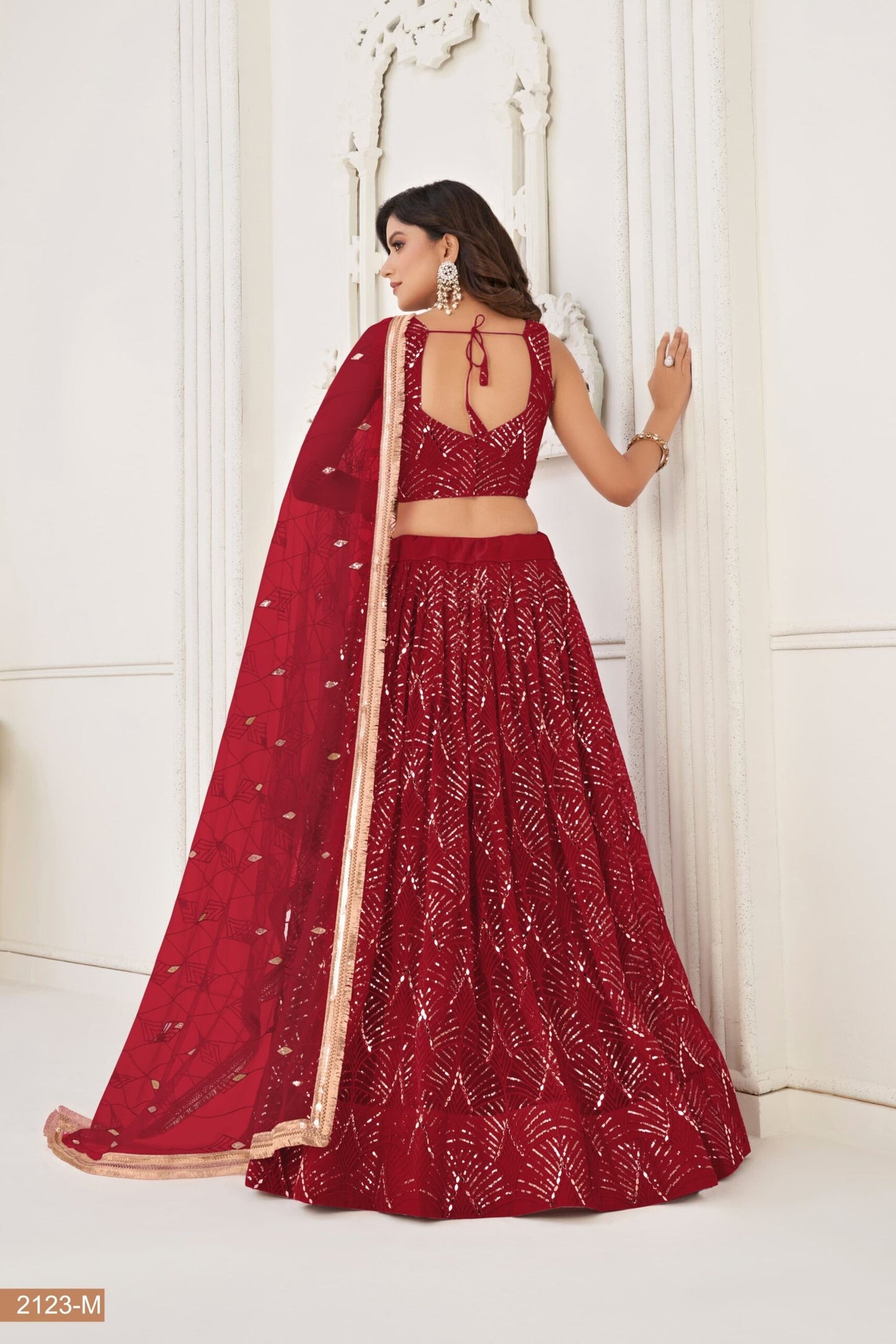 Butterfly Maroon Lehenga Choli