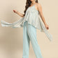 Asymmetric drape jumpsuit in Powder Blue