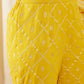 Crop Top with Sharara and frill Dupatta in Yellow Color