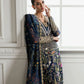 Midnight Blue Ghaara Embroidered Organza Suit