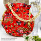 Handmade Embroided Flowery Wedding Potli